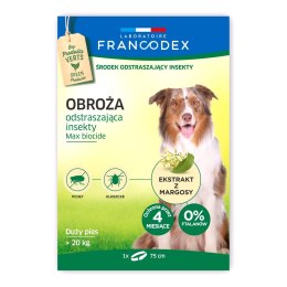 FRANCODEX PL Obroża odstraszająca insekty dla psów powyżej 20 kg , 75 cm (FR179173)