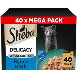 Sheba Delicacy Rybne Smaki w Galaretce Mokra Karma Dla Kota 40x85g Sheba