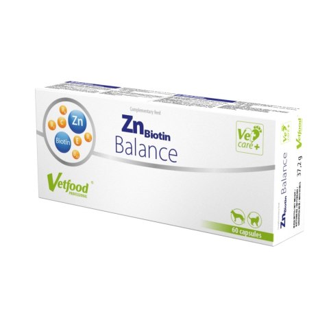 Vetfood ZnBiotin Balance cynk biotyna pies i kot 60 kapsułek Vetfood