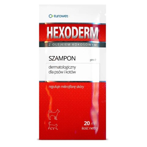 Eurowet Hexoderm Wsparcie mikroflory skóry dla psa i kota 20x20ml EUROWET