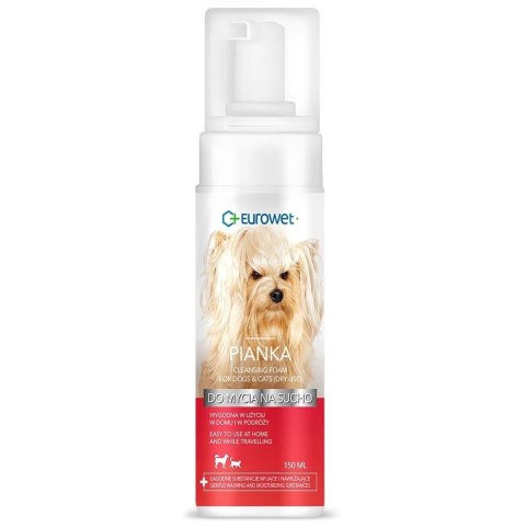 Eurowet Szampon do mycia na sucho piankowy dla psa i kota 150ml EUROWET