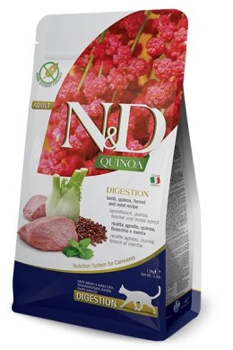 FARMINA N&D CAT QUINOA DIGESTION LAMB & FENNEL - z jagnięciną, quinoa, fenkułem i miętą - sucha karma dla kota -1,5kg (WYPRZEDAŻ Farmina