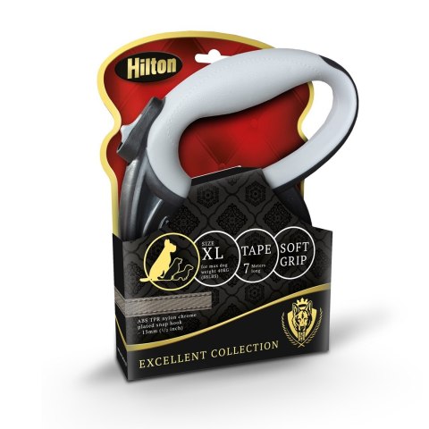 HILTON SMART DOG TAPE XL CZARNO-SZARA SMYCZ AUTOMATYCZNA 7M DLA PSA DO 40KG Hilton