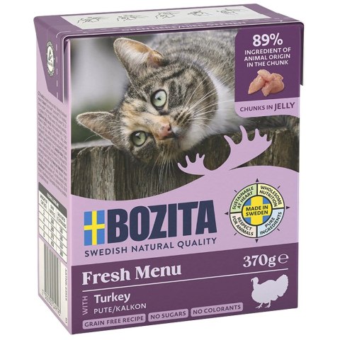 BOZITA Mięsne kawałki z indykiem w galaretce 370g BOZITA