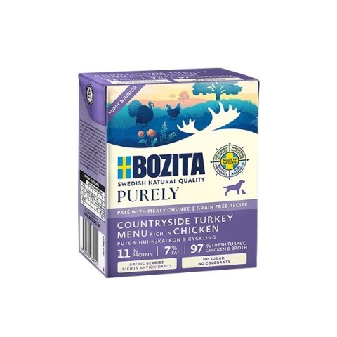 BOZITA Purely indyk z kurczakiem pasztecik z mięsem dla szczeniąt 370g BOZITA