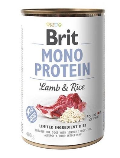 BRIT Mono Protein jagnięcina i brązowy ryż - mokra karma dla psa - 400 g Brit