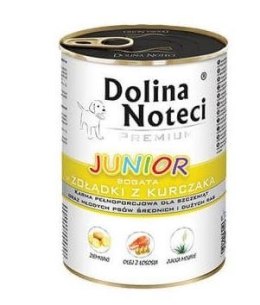 DOLINA NOTECI Premium Junior bogata w żołądki z kurczaka - mokra karma dla szczeniąt ras średnich i dużych - 400 g DOLINA NOTECI