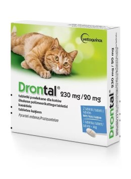 DRONTAL DLA KOTA 230 mg/20 mg tabletki - preparat przeciwpasożytniczy dla kotów - 2 tabletki Vetoquinol