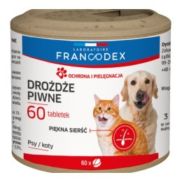 FRANCODEX PL Drożdże piwne dla psów i kotów o smaku wątróbki 60 tabletek (FR179167)
