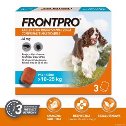 FRONTPRO Tabletki na pchły i kleszcze dla psa (>10-25 kg) - 3x 68mg FrontPro