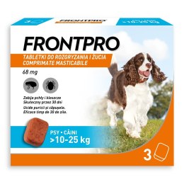 FRONTPRO Tabletki na pchły i kleszcze dla psa (>10-25 kg) - 3x 68mg FrontPro