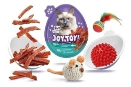 JOY&TOY! SNACK SUPRISE DLA KOTA 2w1 ZABAWKA+SMAKOŁYK 20g TUŃCZYK /18