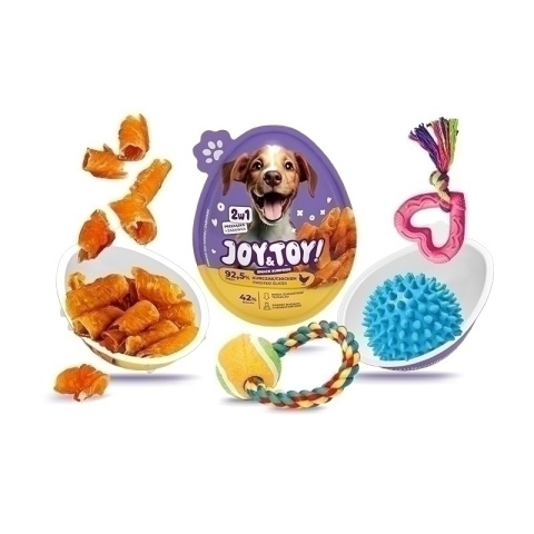 JOY&TOY! SNACK SUPRISE DLA PSA 2w1 ZABAWKA+SMAKOŁYK 20g KURCZAK /18