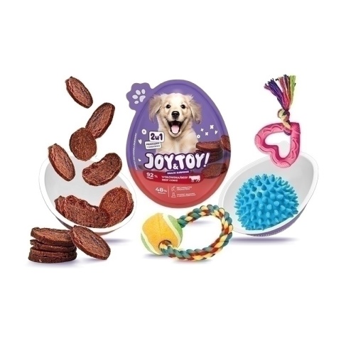 JOY&TOY! SNACK SUPRISE DLA PSA 2w1 ZABAWKA+SMAKOŁYK 20g WOŁOWINA /18