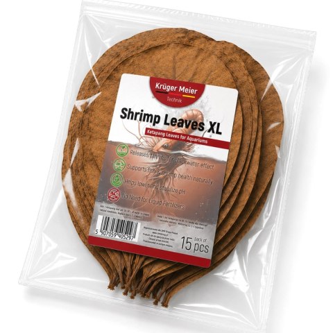 Kruger Meier Shrimp Leaves XL - liście ketapangu 15 sztuk