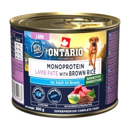 ONTARIO Adult Monoproteinowe Pâté z jagnięciny z brązowym ryżem 200 g (214-859983)