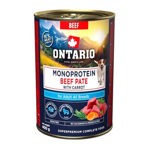 ONTARIO Adult Monoproteinowe Pâté z wołowiny z marchewką 400 g (214-860040)