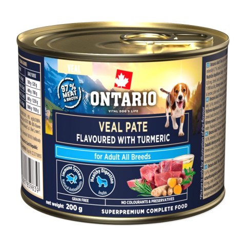 ONTARIO Adult Pâté z cielęciny ze smakiem kurkumy 200 g (214-859839)