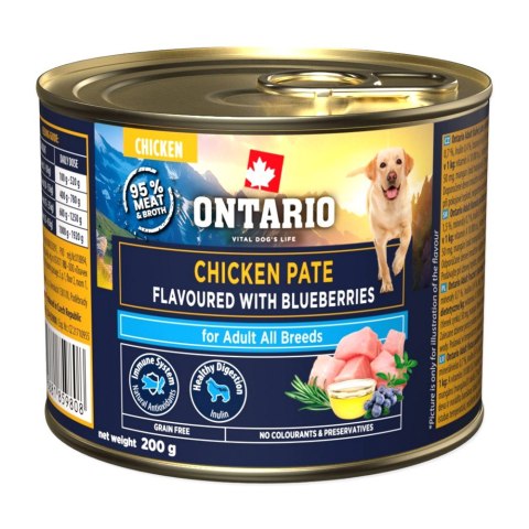 ONTARIO Adult Pâté z kurczaka ze smakiem czarnych jagód 200 g (214-859808)