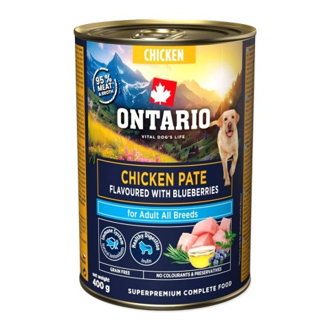 ONTARIO Adult Pâté z kurczaka ze smakiem czarnych jagód 400 g (214-859860)