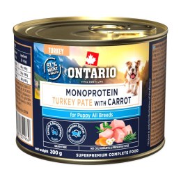 ONTARIO Puppy Monoproteinowa konserwa Pâté z indyka z marchewką 200 g (214-859969)