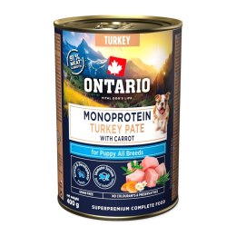 ONTARIO Puppy Monoproteinowa konserwa Pâté z indyka z marchewką 400 g (214-860019)
