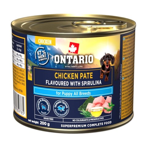 ONTARIO Puppy Pâté z kurczaka ze smakiem Spiruliny 200 g (214-859785)