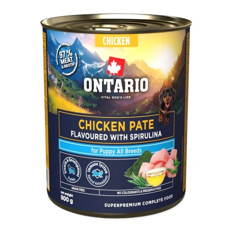 ONTARIO Puppy Pâté z kurczaka ze smakiem Spiruliny 800 g (214-859907)