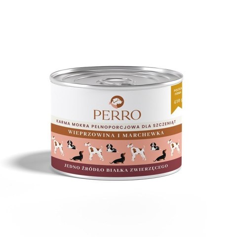 PERRO Wieprzowina i marchewka dla szczeniąt 410 g PERRO