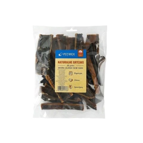 PETMEX naturalny gryzak Suszona skóra jelenia dla psa 1kg PETMEX