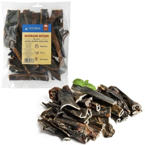 PETMEX naturalny gryzak Suszona skóra jelenia dla psa 1kg PETMEX