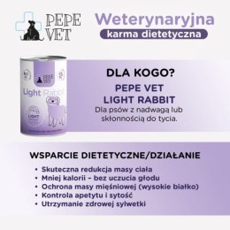 Paka Zwierzaka Pepe Vet Karma mokra Light Rabbit 400g PAKA ZWIERZAKA