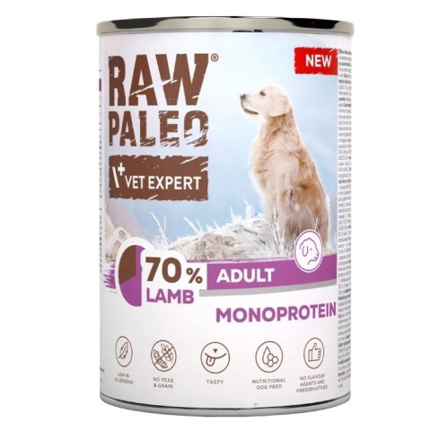 VetExpert Raw Paleo Jagnięcina dorosły pies puszka 400g VetExpert