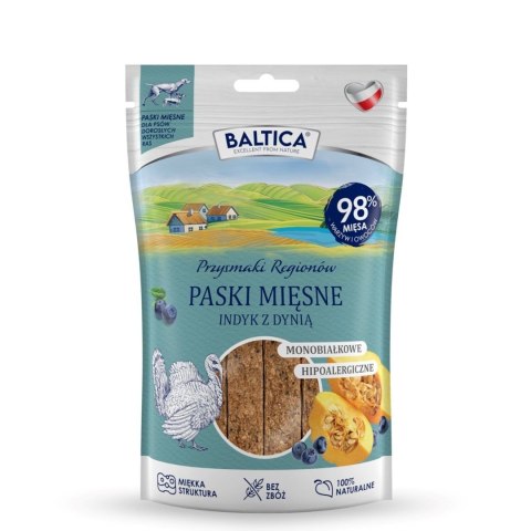 BALTICA Przysmaki Mięsne paski Indyk z dynią 90g BALTICA