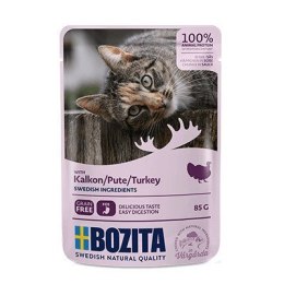 BOZITA Mięsne kawałki w sosie z indykiem - saszetka dla kota - 85g BOZITA