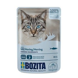 BOZITA Mięsne kawałki w sosie ze śledziem - saszetka dla kota - 85g BOZITA