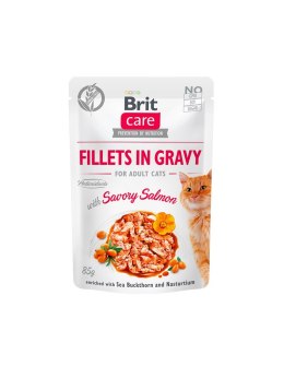 BRIT Care Fillets in Gravy filety z łososiem w sosie - mokra karma dla kota - 85 g Brit
