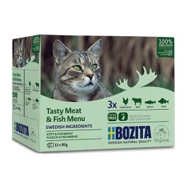 Bozita Kawałki w Galaretce z Rybą i Mięsem Multibox - mokra karma dla kota - 12 x 85 g BOZITA