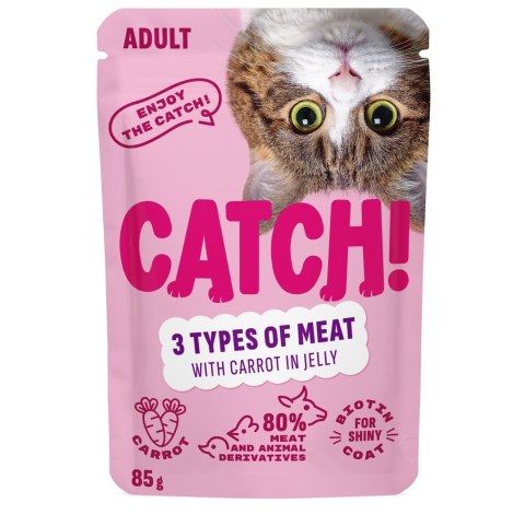 CATCH 3 różne mięsa z marchewką w galaretce (kurczak,kaczka, wołowina) 85g CATCH