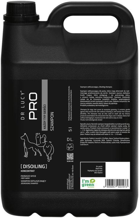 DR LUCY - PRO DISOILING 5 L - SZAMPON ODTŁUSZCZAJĄCY DLA PSÓW Dr Lucy