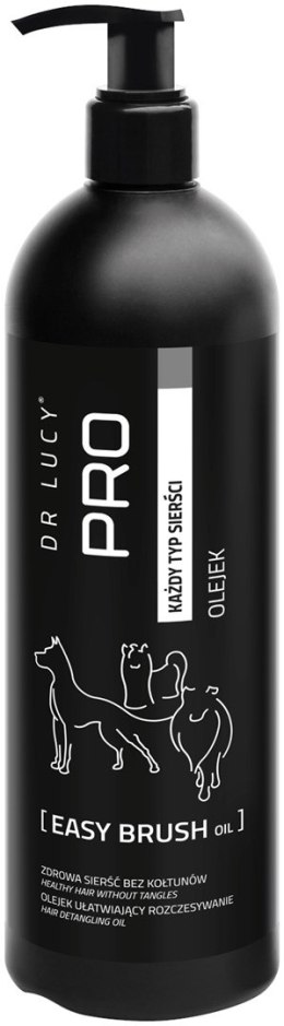 DR LUCY - PRO EASY BRUSH OIL 0,5 L - OLEJEK UŁATWIAJĄCY ROZCZESYWANIE (ZE SPŁUKIWANIEM) SIERŚCI PSÓW Dr Lucy