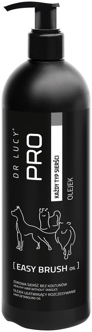 DR LUCY - PRO EASY BRUSH OIL 0,5 L - OLEJEK UŁATWIAJĄCY ROZCZESYWANIE (ZE SPŁUKIWANIEM) SIERŚCI PSÓW Dr Lucy
