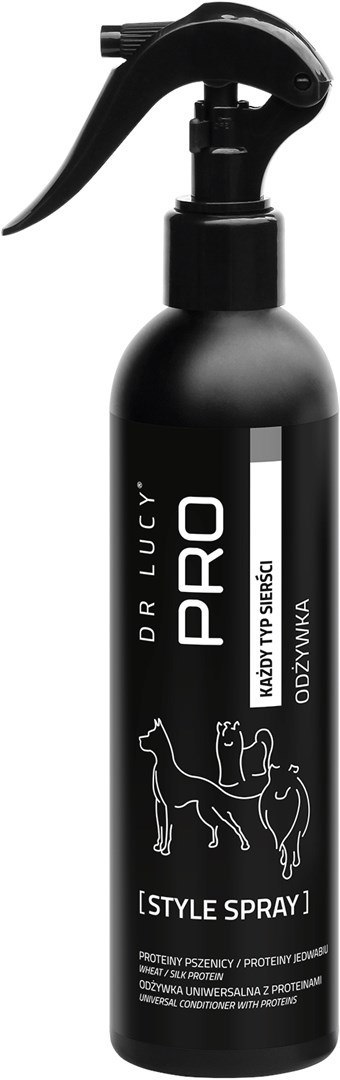 DR LUCY - PRO STYLE SPRAY - REGENERUJĄCA ODŻYWKA Z PROTEINAMI PSZENICY I JEDWABIEM DLA PSÓW Dr Lucy