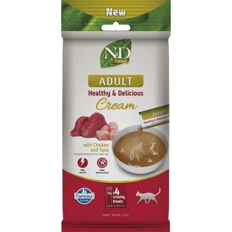 FARMINA N&D PRIME CAT CREAM WITH CHICKEN & TUNA ADULT 60gr Farmina