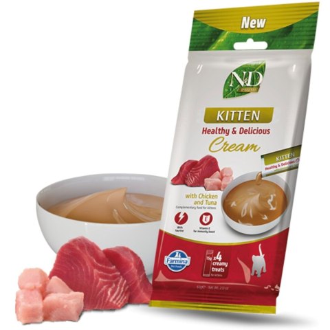 FARMINA N&D PRIME CAT CREAM WITH CHICKEN & TUNA KITTEN 60gr Farmina