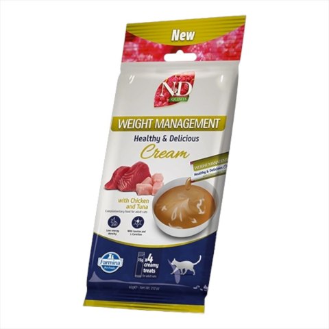 FARMINA N&D QUINOA CAT WEIGHT MANAGEMENT CREAM WITH CHICKEN & TUNA 60gr Farmina