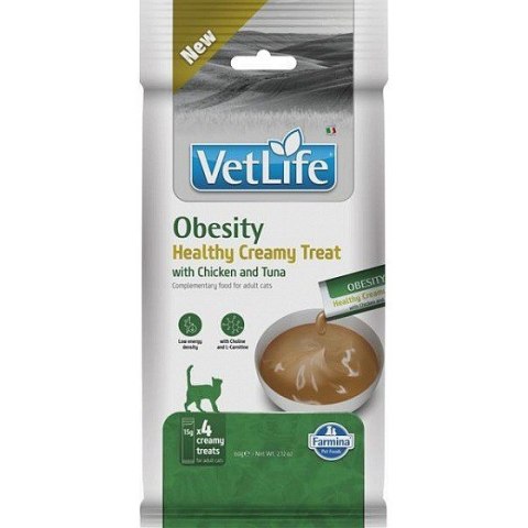 FARMINA VET LIFE CAT OBESITY CREAMY TREAT WITH CHICKEN & TUNA 60gr Farmina