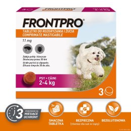 FRONTPRO Tabletki na pchły i kleszcze dla psa (2-4 kg) - 3x 11,3mg FrontPro