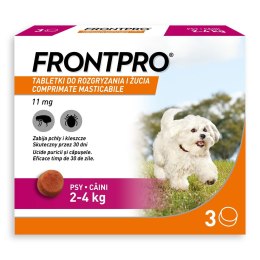 FRONTPRO Tabletki na pchły i kleszcze dla psa (2-4 kg) - 3x 11,3mg FrontPro