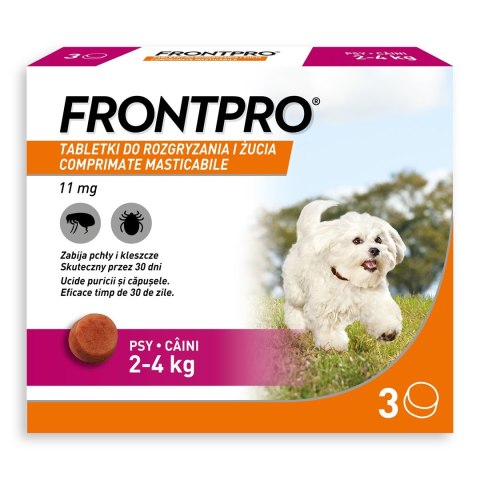 FRONTPRO Tabletki na pchły i kleszcze dla psa (2-4 kg) - 3x 11,3mg FrontPro